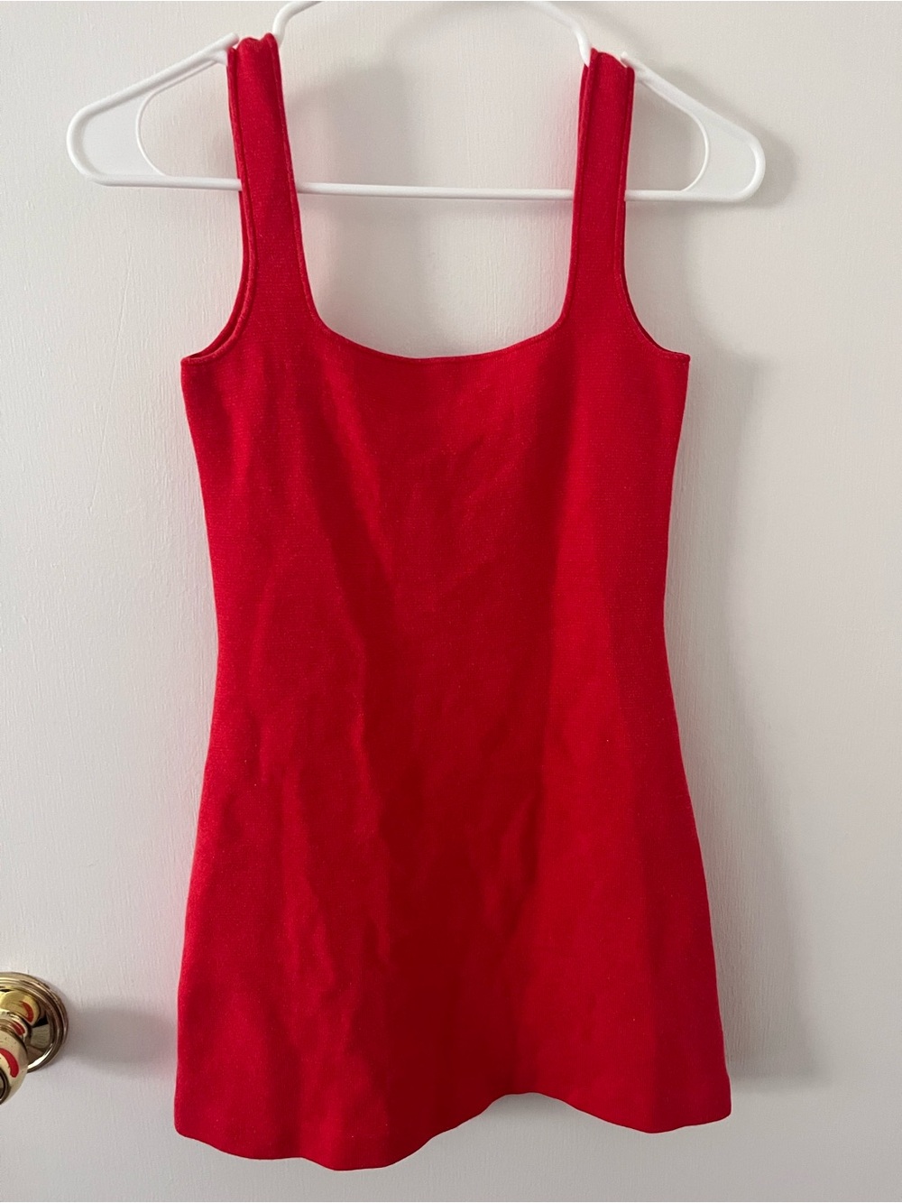 J. Crew Square Neck Mini Sweater Dress Viscose Cotton Knit Red Size XXS BR343 - Picture 2 of 12